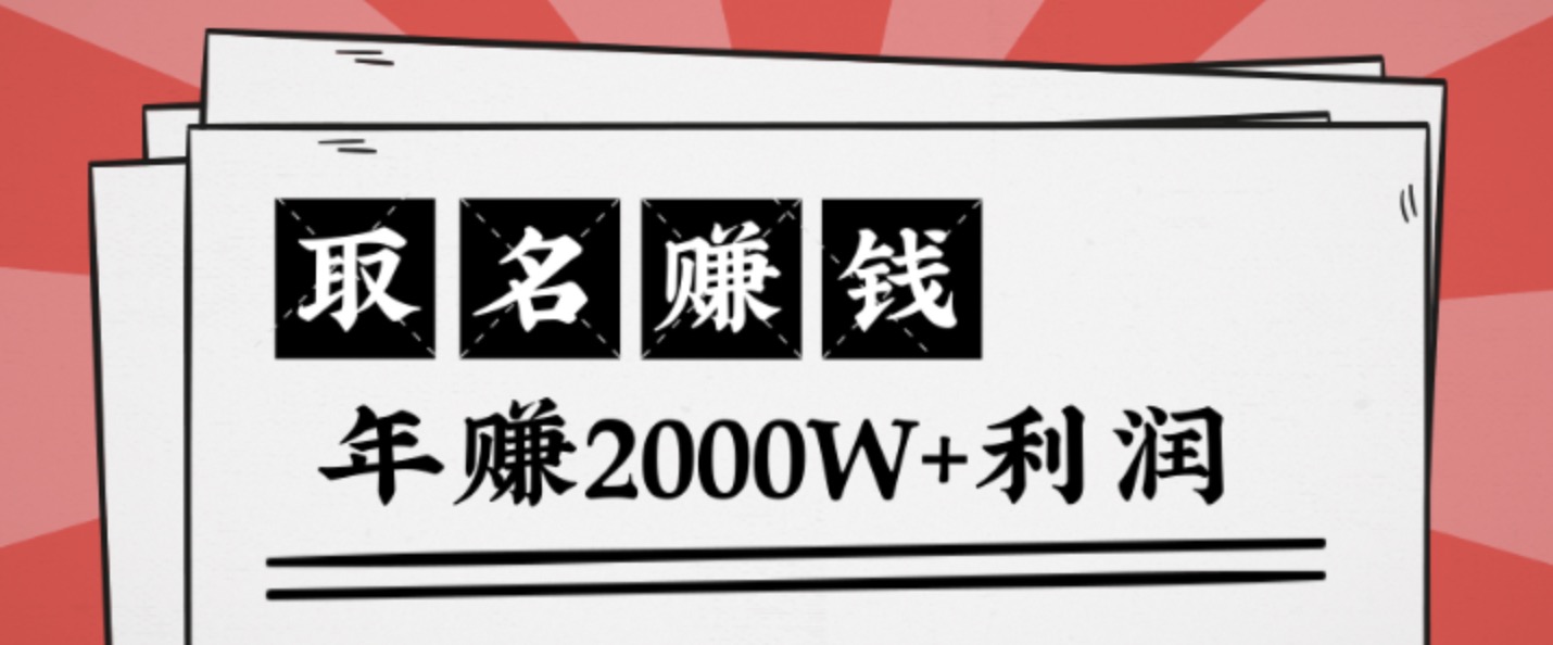 王通：不要小瞧任何一個小領域，取名技能也能快速賺錢，年賺2000W+利潤 百度網盤插圖