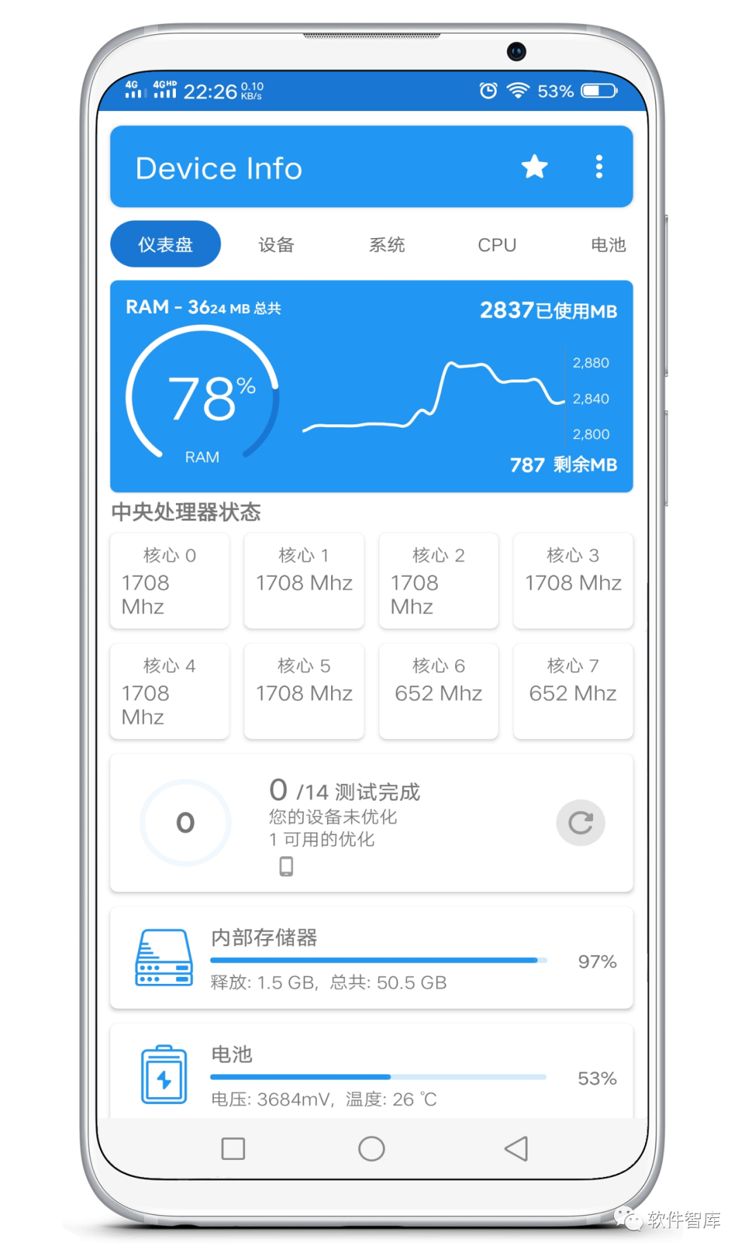 一款小巧但功能強大的手機硬件檢測工具，一鍵查詢插圖1