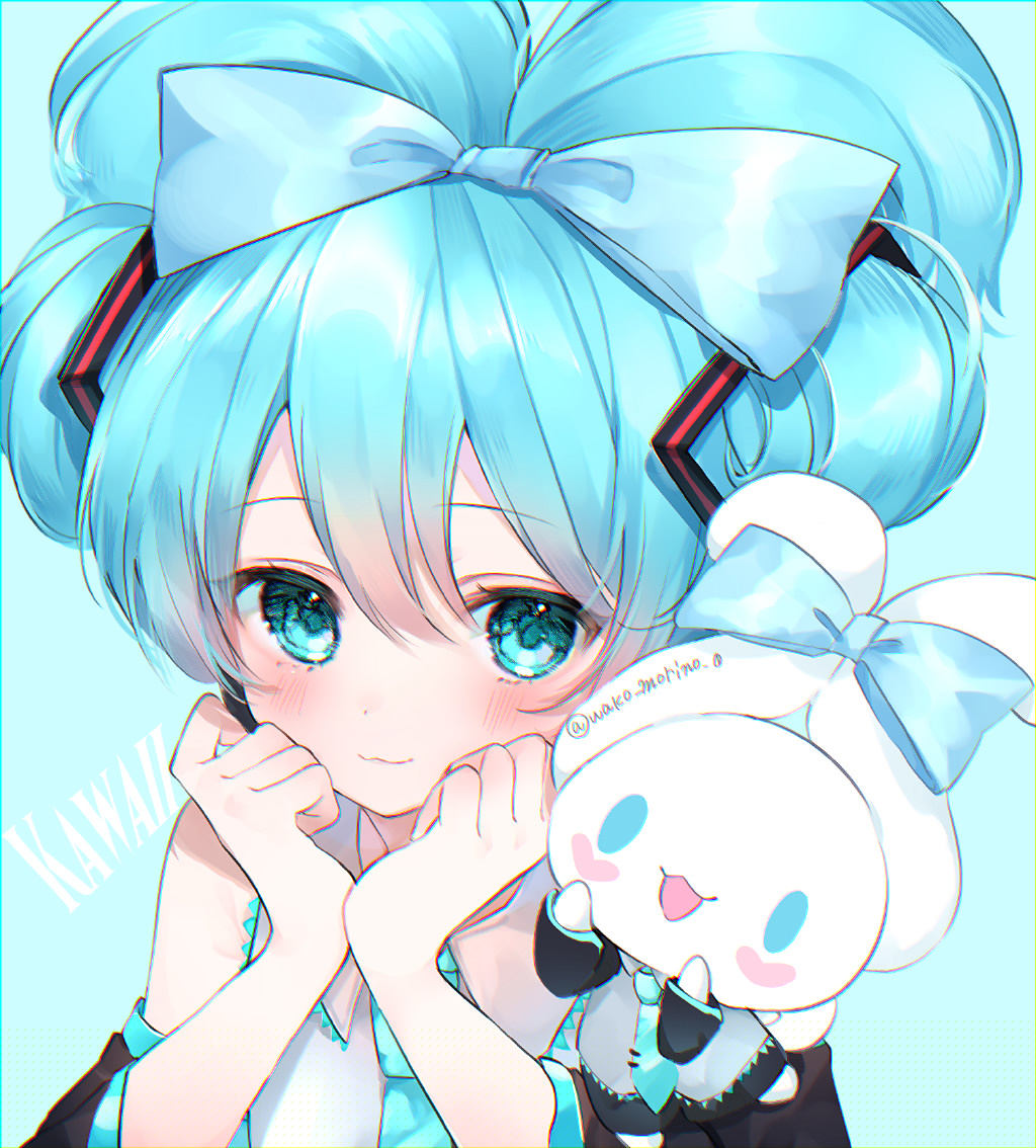 萌萌的玉桂狗初音未來組合登場，雙倍的萌萌氣息超治愈插圖