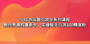 小紅書運營引流課程：養高權重新號，實操每天引流100精準粉百度網盤插圖