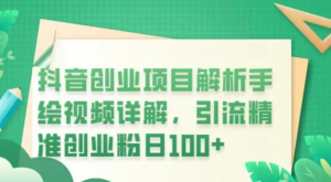 抖音創業項目解析手繪視頻詳解，引流精準創業粉百度網盤插圖