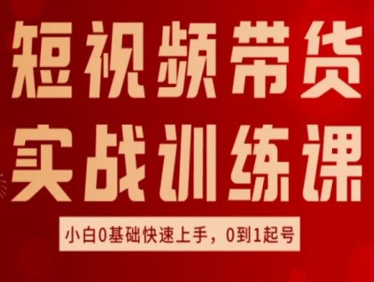短視頻帶貨實戰訓練課，好物分享實操，小白0基礎快速上手，0到1起號插圖