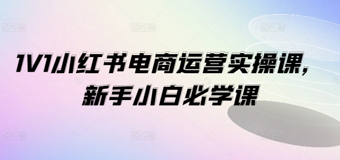 1V1小紅書電商運營實操課，新手小白必學課插圖